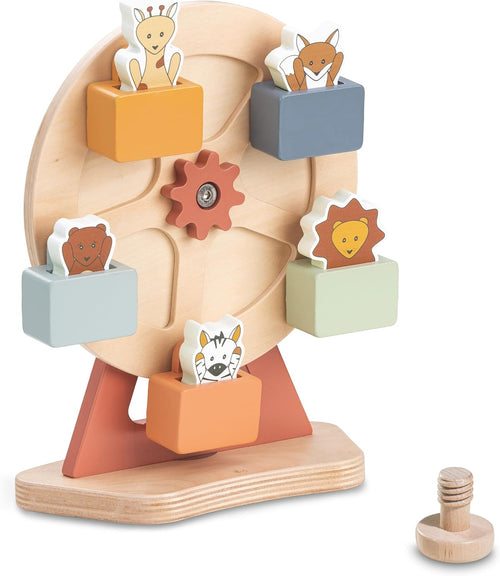 hauck Baby Toy Ferris Wheel Play Fun Fair S for Alpha Play Tray & Arketa Play Tray for Wooden High Chairs Alpha+ Beta+ & Arketa 12 M+ FSC® Certified Wood Promotes Hand-Eye Coordination & Motor Skills